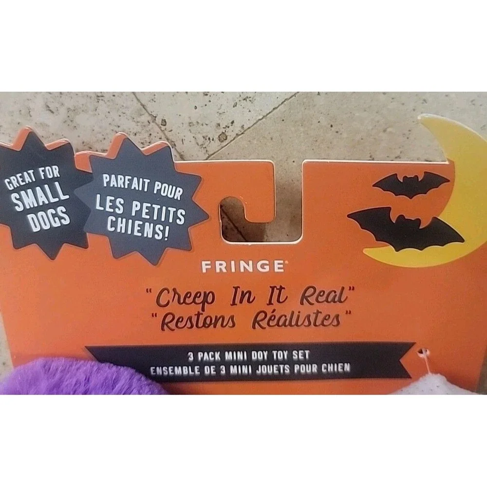 Fringe Plush Squeaky Toys 3 Pack - Creep In It Real - NEW